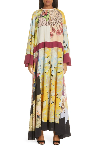 Shop Etro Belted Print Silk Maxi Dress In 800 Multi