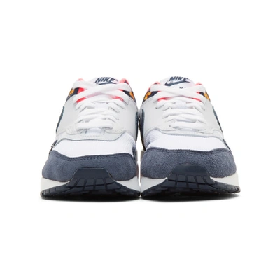 Shop Nike Grey Air Max 1 Sneakers In 116 Wht/nav
