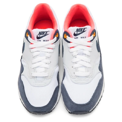 Shop Nike Grey Air Max 1 Sneakers In 116 Wht/nav