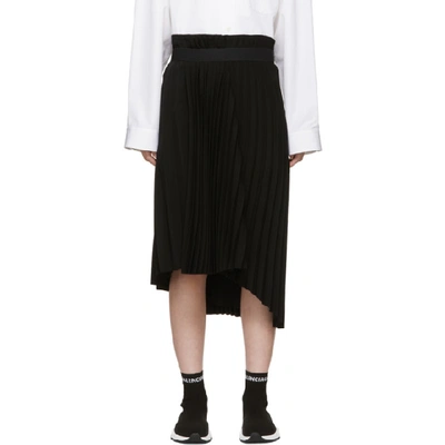 Shop Balenciaga Black Fancy Pleated Skirt In 1000 Black