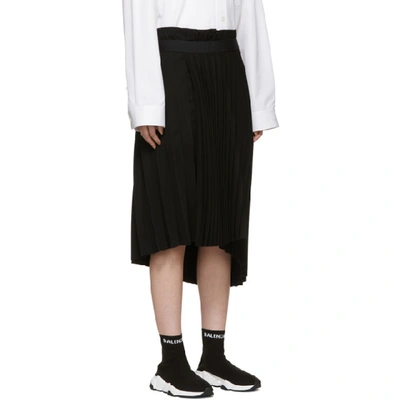 Shop Balenciaga Black Fancy Pleated Skirt In 1000 Black