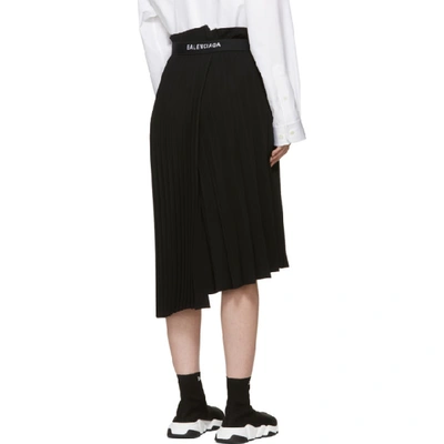 Shop Balenciaga Black Fancy Pleated Skirt In 1000 Black