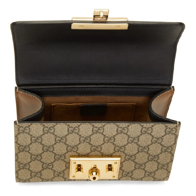 Shop Gucci Beige Small Gg Supreme Padlock Bag In 9785 Beige