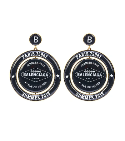 Shop Balenciaga Drop Earrings In Black
