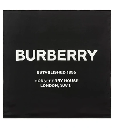 Shop Burberry Printed Silk Scarf In Black