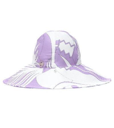 Shop Emilio Pucci Printed Twill Sunhat In Purple