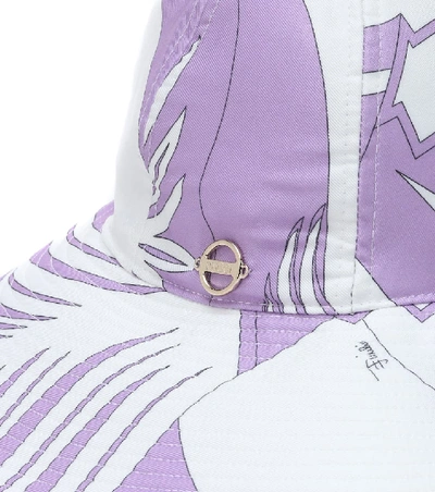 Shop Emilio Pucci Printed Twill Sunhat In Purple