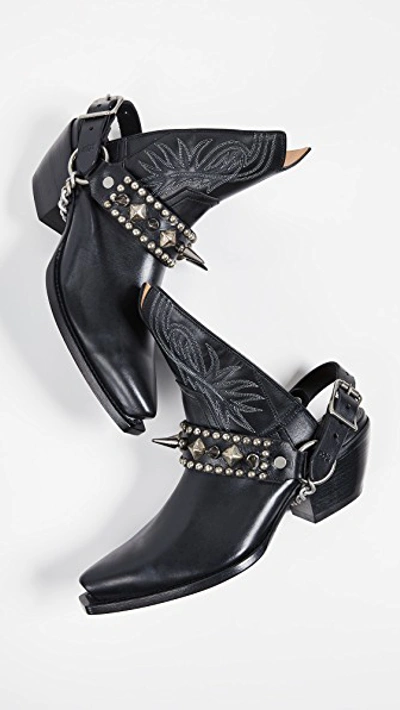 Shop R13 Ankle Half Cowboy Boots In Black