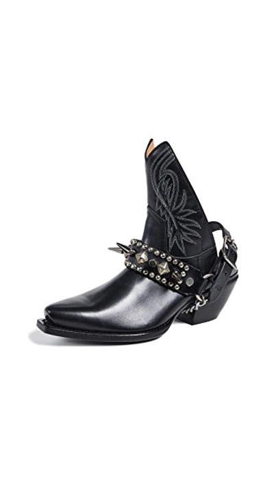 Shop R13 Ankle Half Cowboy Boots In Black