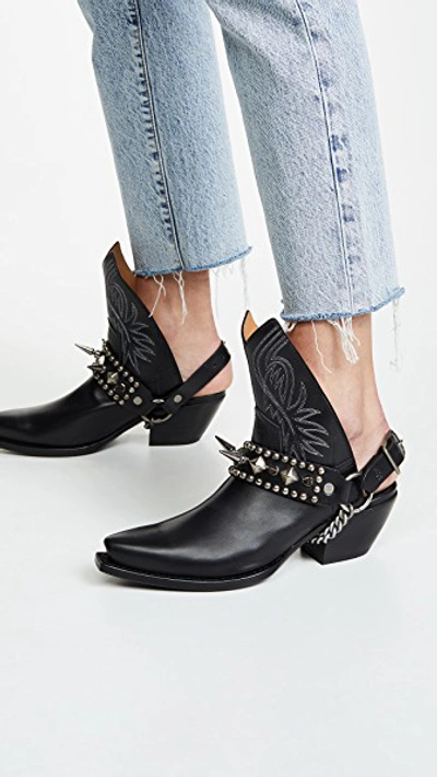 Shop R13 Ankle Half Cowboy Boots In Black