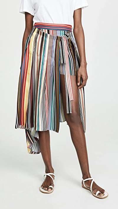 Shop Monse Rainbow Apron Shorts In Multi