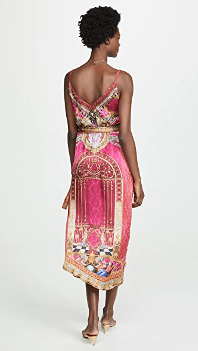 Camilla Asymmetrical Wrap Dress With Straps In Lounge Hour