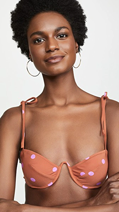 Shop Araks Myriam Bikini Top In Terra Dot