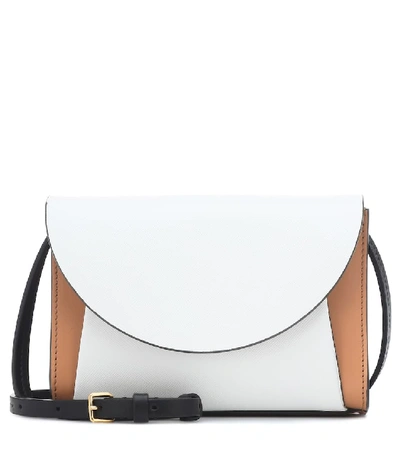 Shop Marni Law Leather Shoulder Bag In White