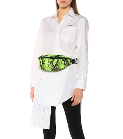 Shop Off-white Python-printed Belt Bag In Green