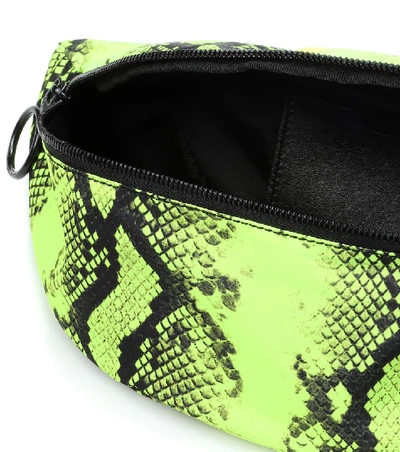 Shop Off-white Python-printed Belt Bag In Green