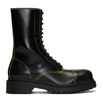 Shop Balenciaga Black Military Boots In 1000 Black