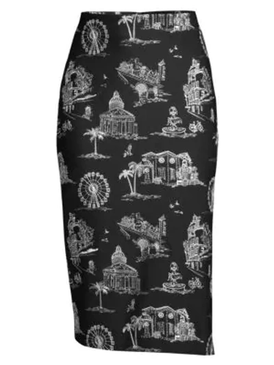 Shop Maje Embroidered Midi Skirt In Black