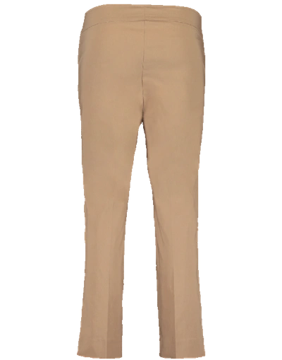 Shop Avenue Montaigne Brigitte Straight Leg Side Slit Pant In Camel