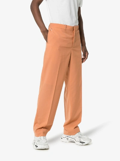 Shop Burberry Hose Mit Weitem Bein In Orange