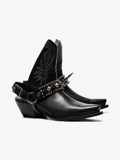 Shop R13 Black 25 Backless Leather Cowboy Boots