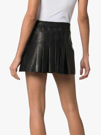 Shop We11 Done We11done Pleated Faux-leather Mini Skirt In Black