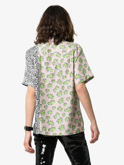Shop Amiri Floral Leopard Print Silk Shirt In Pink