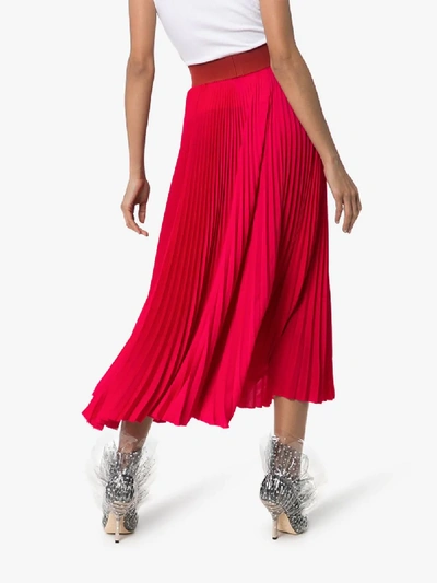 Shop Poiret High-waisted Pleated Skirt In Pink