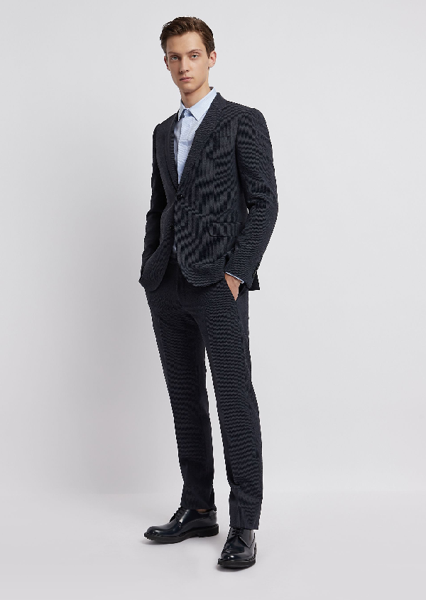 armani suit navy blue