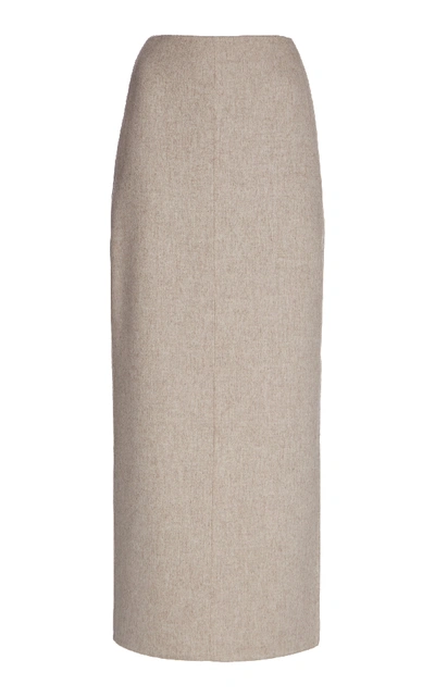 Shop Agnona Wool And Cashmere-blend Maxi Skirt In Neutral