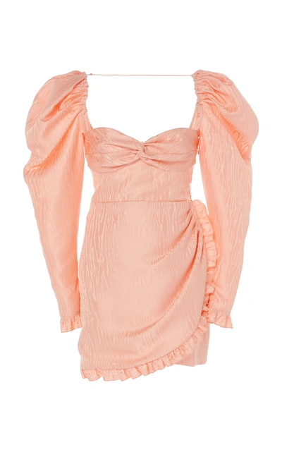 Shop Alessandra Rich Moire Jacquard Mini Dress In Pink