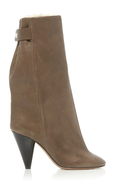 Shop Isabel Marant Lakfee Foldover Boots In Brown