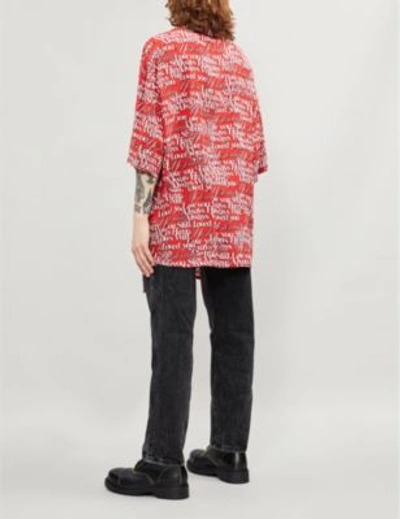 Balenciaga I Will Always Love You Oversized Shirt In Red | ModeSens