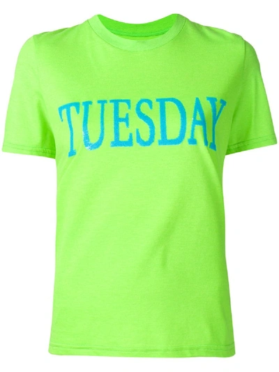 Shop Alberta Ferretti Rainbow Week Tuesday T-shirt - Green