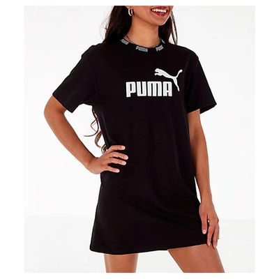 Shop Puma Women's Amplified Dress In Black Size X-small Cotton/polyester