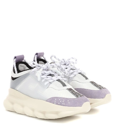 Shop Versace Chain Reaction Sneakers In White