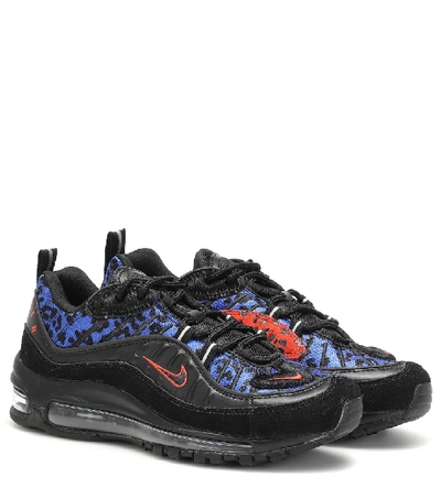 Shop Nike Air Max 98 Premium Sneakers In Black