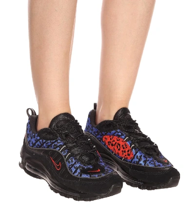 Shop Nike Air Max 98 Premium Sneakers In Black