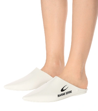 Shop Marine Serre X Melissa Hardcore Couture Slippers In White