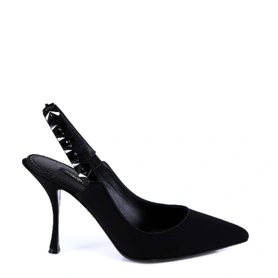 Shop Dolce & Gabbana Embelished Slingback Pumps In Black