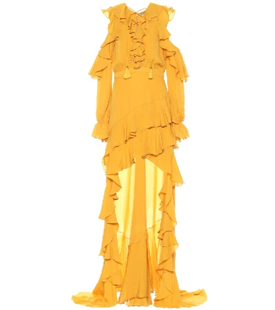 Shop Elie Saab Silk Gown In Yellow