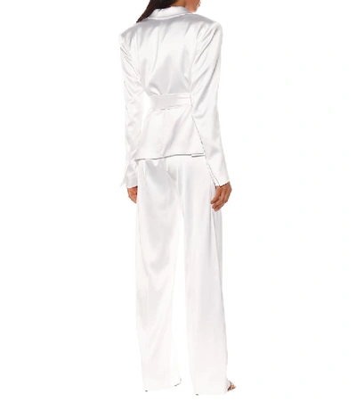 Shop Alexandre Vauthier Satin Blazer In White