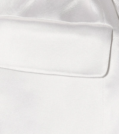 Shop Alexandre Vauthier Satin Blazer In White