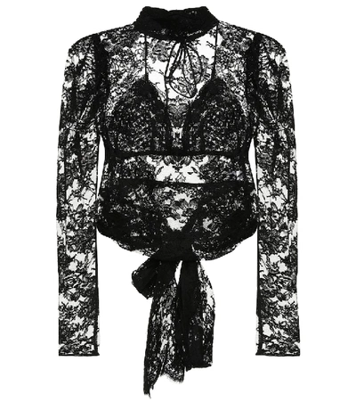 Shop Magda Butrym Noto Lace Blouse In Black