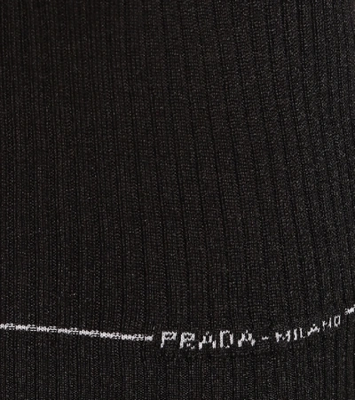 Shop Prada Silk And Wool Cardigan In Black