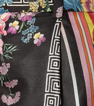 Shop Versace Printed Silk Shorts In Multicoloured
