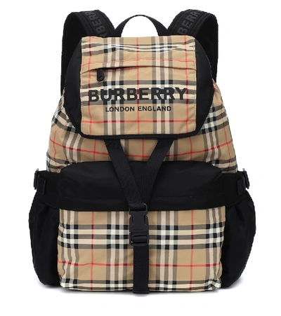 Shop Burberry Vintage Check Ll Wilfin Backpack In Beige