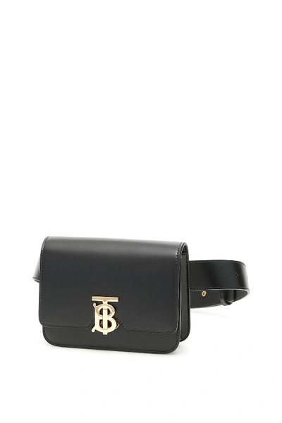 Shop Burberry Belted Tb Bag In Black|nero