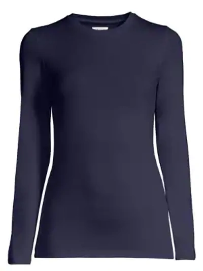 Shop L Agence Long-sleeve Tee In Navy