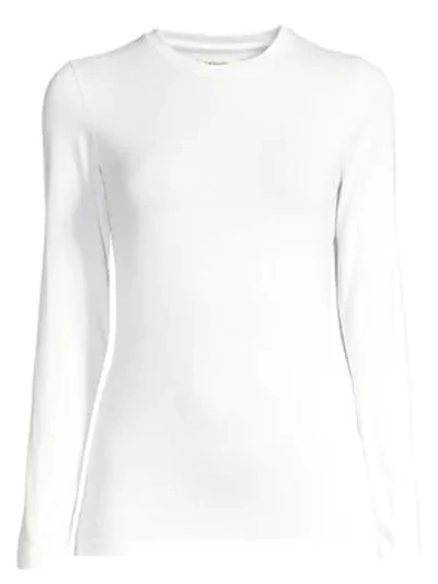 Shop L Agence Women's Tess Long-sleeve Tee In White